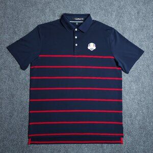 Ralph Lauren Polo Shirt Men Large Blue Short Sleeve RLX Golf Moisture Wicking